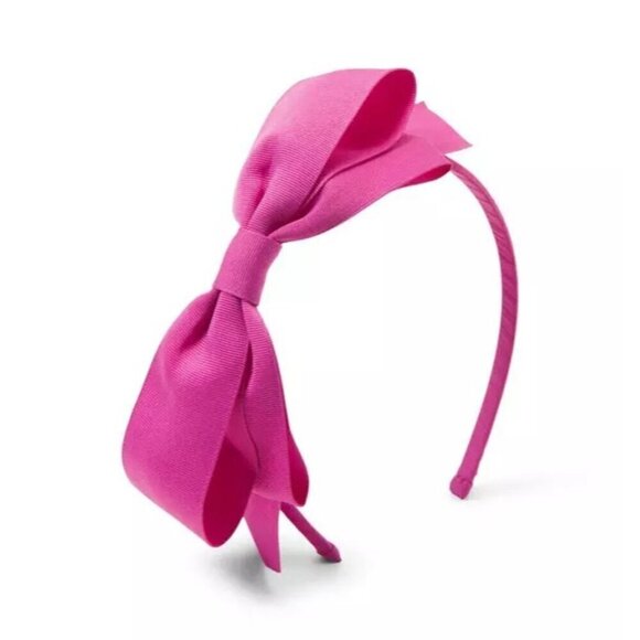 Janie and Jack Baby/Toddler Girls One Size Headband with Large Bow Fuchsia Pink - Picture 1 of 6